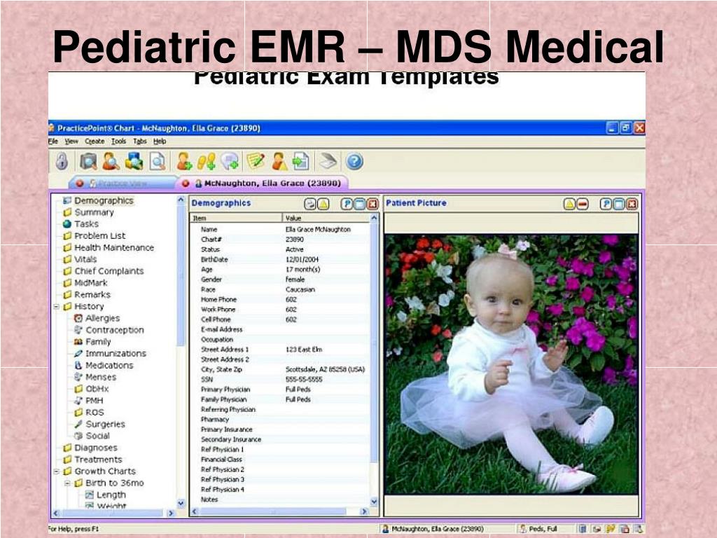 Pediatric electronic health records